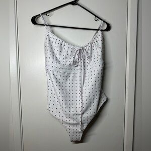 Jack’s Swimwear One Piece Keyhole Neckline White Ditzy Floral Bikini Size Large